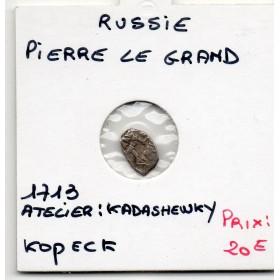 Russie 1 Kopek 1713 Pierre le grand TTB, pièce de monnaie