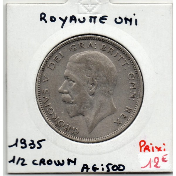 Grande Bretagne 1/2 crown 1935 TTB, KM 835 pièce de monnaie