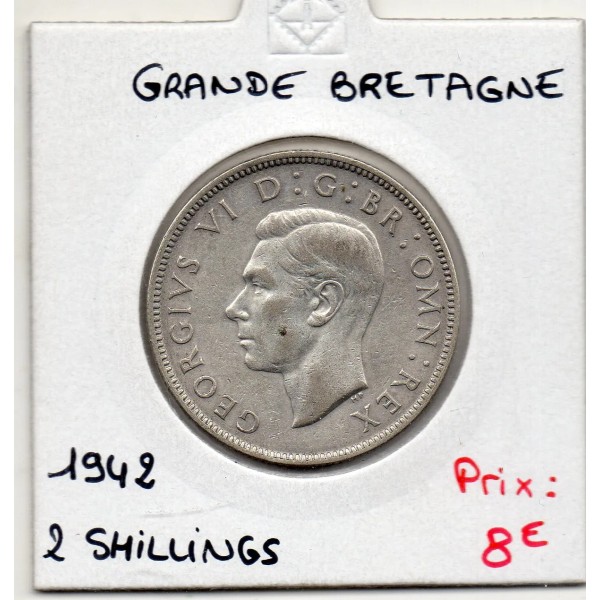 Grande Bretagne 2 Shillings 1942 TTB, KM.855 Georges VI