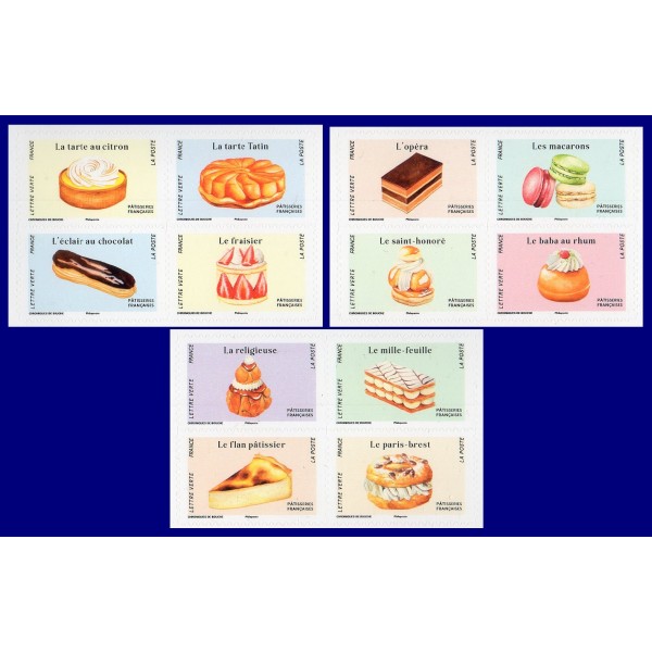 Autoadhésifs 2479-2490 Pâtisseries françaises Neufs