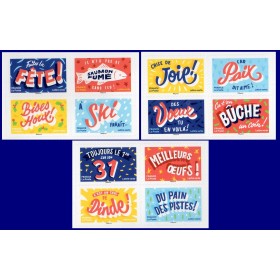 Autoadhésifs 2491-2502 Petits mots pour de grandes fêtes  Neufs