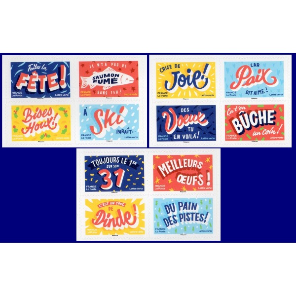 Autoadhésifs 2491-2502 Petits mots pour de grandes fêtes  Neufs