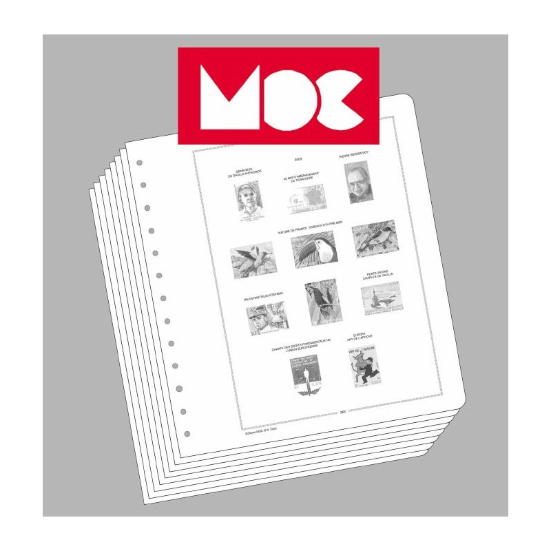 SF France X MOC 2010-2014 Feuilles préimprimées moclair avec pochettes