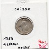 Suisse 1/2 franc 1953 TTB, KM 23 pièce de monnaie