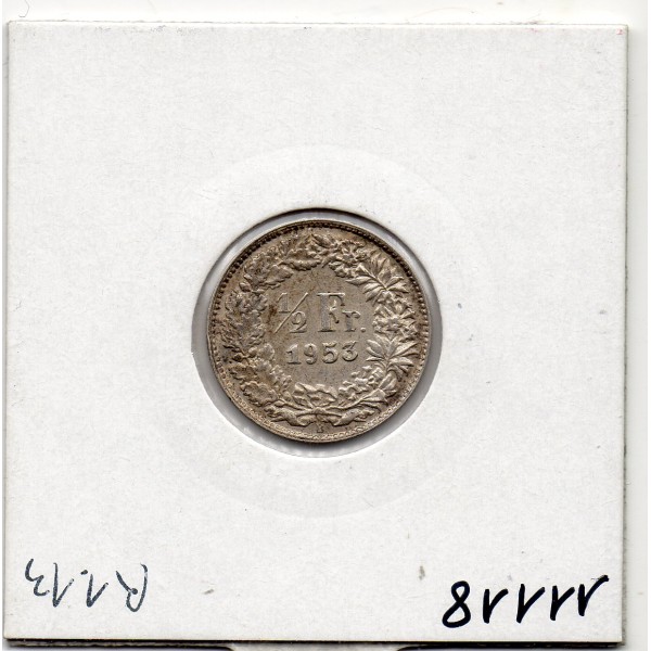 Suisse 1/2 franc 1953 TTB, KM 23 pièce de monnaie