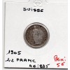 Suisse 1/2 franc 1905 TB, KM 23 pièce de monnaie