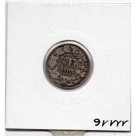 Suisse 1/2 franc 1905 TB, KM 23 pièce de monnaie