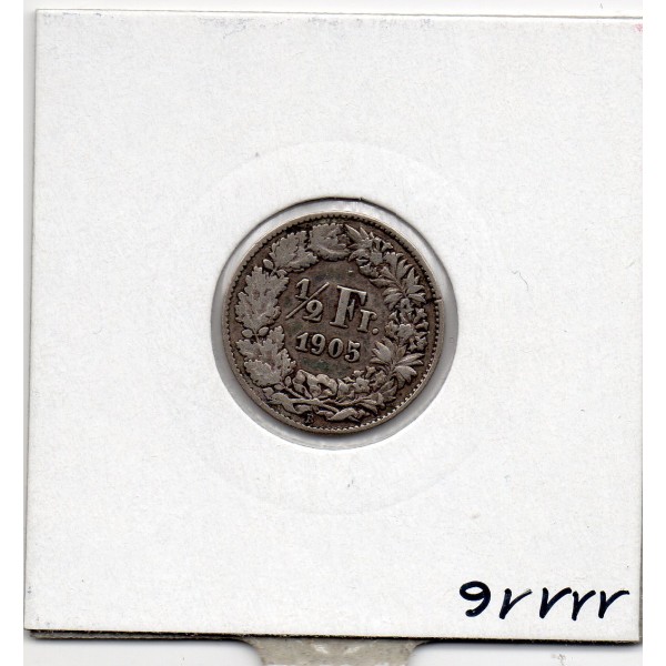 Suisse 1/2 franc 1905 TB, KM 23 pièce de monnaie