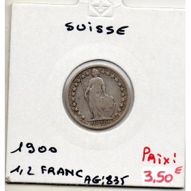Suisse 1/2 franc 1900 TB, KM 23 pièce de monnaie