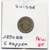 Suisse 5 rappen 1850 BB TTB, KM 5 pièce de monnaie