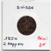 Suisse 2 rappen 1850 TB, KM 4.1 pièce de monnaie