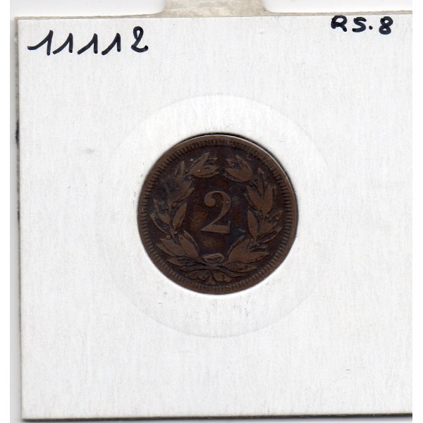 Suisse 2 rappen 1850 TB, KM 4.1 pièce de monnaie