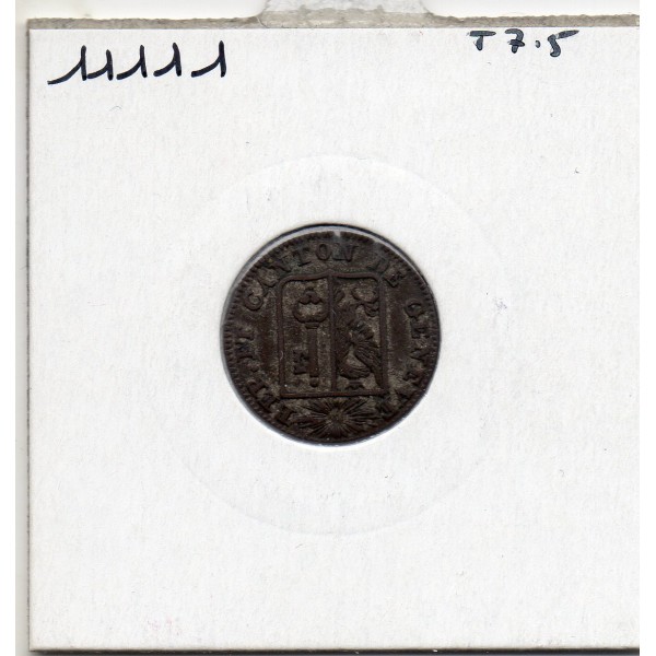 Suisse Canton Genève 1 Sol 1833 TTB, KM 120 pièce de monnaie