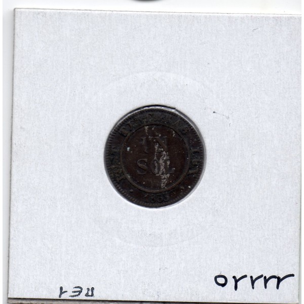 Suisse Canton Genève 1 Sol 1833 TTB+, KM 120 pièce de monnaie