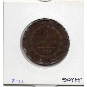 Italie Sardaigne 5 centesimi 1826 L Aigle TB+, KM 127 pièce de monnaie