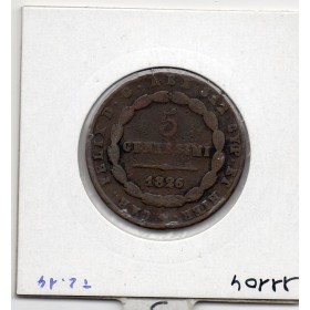 Italie Sardaigne 5 centesimi 1826 L Aigle TB+, KM 127 pièce de monnaie