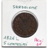 Italie Sardaigne 5 centesimi 1826 L Aigle TB+, KM 127 pièce de monnaie