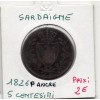 Italie Sardaigne 5 centesimi 1826 P Ancre TB, KM 127 pièce de monnaie