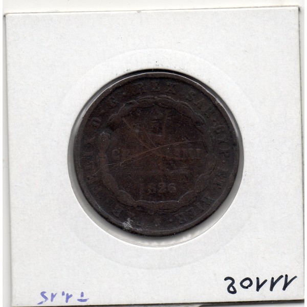 Italie Sardaigne 5 centesimi 1826 P Ancre TB, KM 127 pièce de monnaie