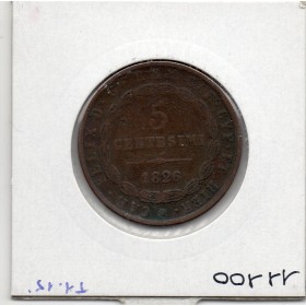 Italie Sardaigne 5 centesimi 1826 P aigle TB, KM 127 pièce de monnaie