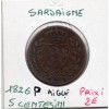 Italie Sardaigne 5 centesimi 1826 P aigle TB, KM 127 pièce de monnaie