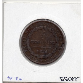 Italie Sardaigne 5 centesimi 1826 P aigle TTB, KM 127 pièce de monnaie