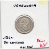 Venezuela 50 centimos 1960 Sup, KM Y36a pièce de monnaie
