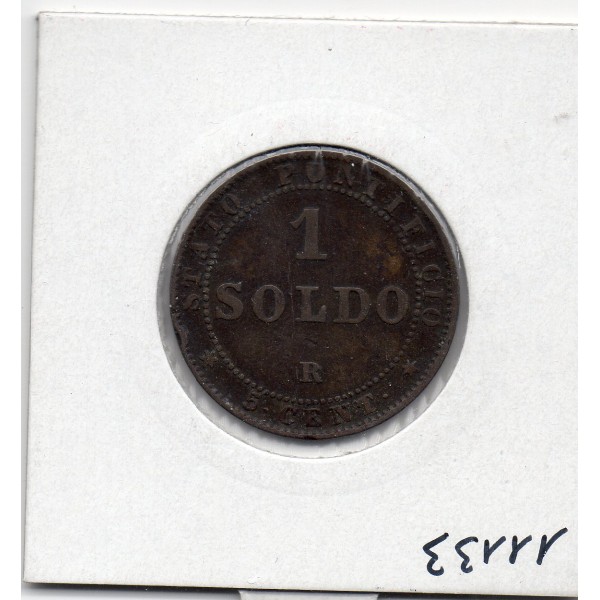 Vatican Pius ou Pie IX 1 Soldo 1867 TB+, KM 1372.2 pièce de monnaie