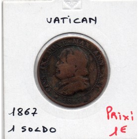 Vatican Pius ou Pie IX 1 Soldo 1867 B, KM 1372.2 pièce de monnaie