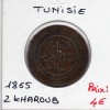 Tunisie 2 kharub 1281 AH - 1865 TTB, KM 156 pièce de monnaie