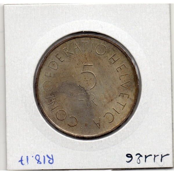 Suisse 5 francs 1963B, Sup, KM 51 pièce de monnaie