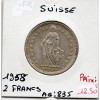 Suisse 2 francs 1958 Sup, KM 21 pièce de monnaie