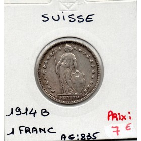 Suisse 1 franc 1914 TTB, KM 24 pièce de monnaie