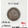 Suisse 1 franc 1914 TTB, KM 24 pièce de monnaie