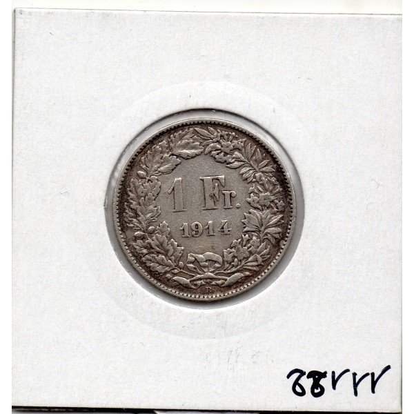 Suisse 1 franc 1914 TTB, KM 24 pièce de monnaie