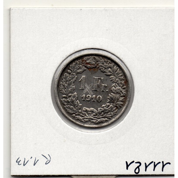 Suisse 1 franc 1910 TTB+, KM 24 pièce de monnaie