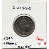 Suisse 1 franc 1910 TTB+, KM 24 pièce de monnaie