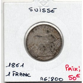 Suisse 1 franc 1861 TTB, KM 9a pièce de monnaie