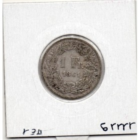 Suisse 1 franc 1861 TTB, KM 9a pièce de monnaie