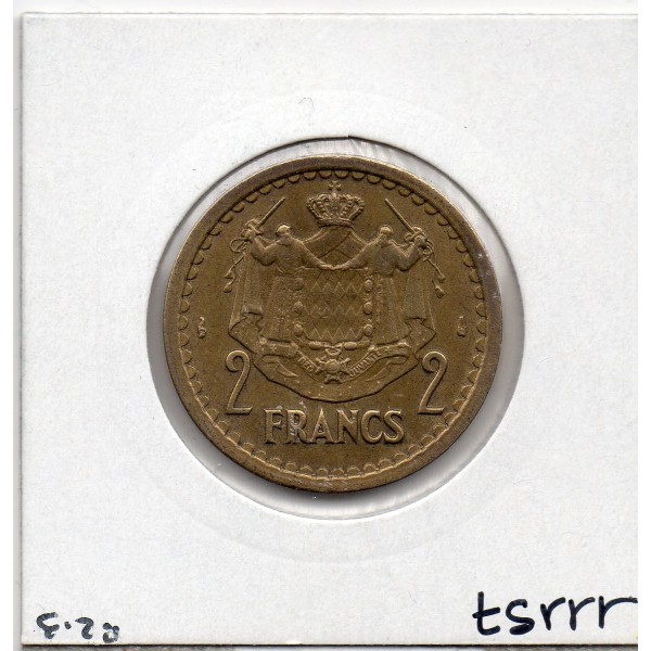 Monaco Louis II 2 francs 1943 Sup-, Gad 134 pièce de monnaie