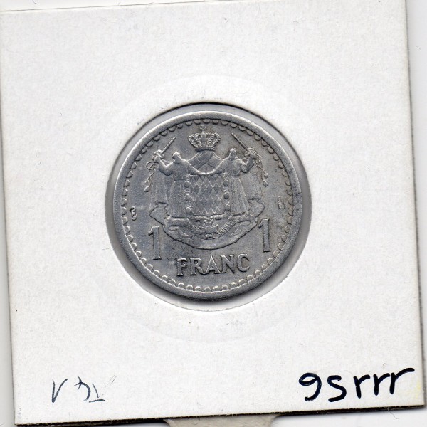 Monaco Louis II 1 franc 1943 TTB, Gad 131 pièce de monnaie