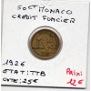 Monaco crédit Foncier 50 centimes 1926 TTB, Gad 126 pièce de monnaie