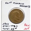 Monaco Rainier III 50 centimes 1962 TTB+, Gad 148 pièce de monnaie