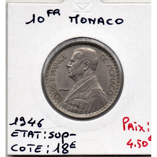 Monaco 10 francs 1946 Sup-, Gad.136 Louis II