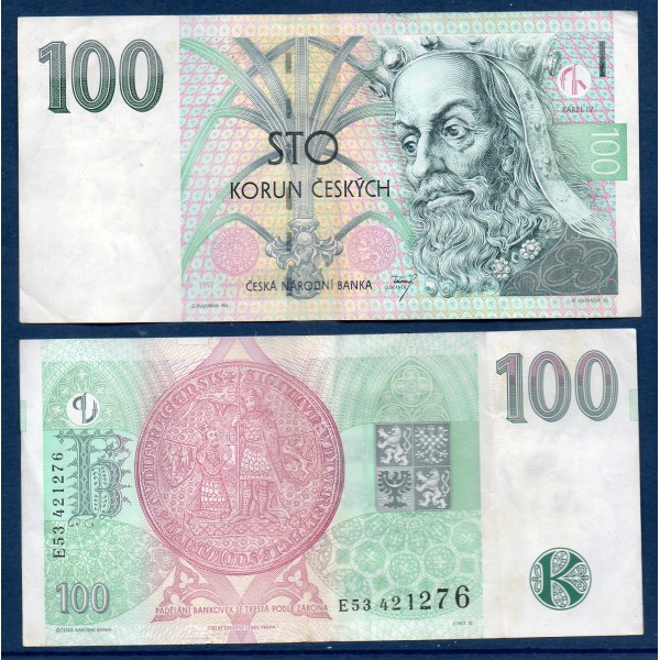 Republique Tchèque P.18c, TTB Billet de 100 Korun 1997 série E