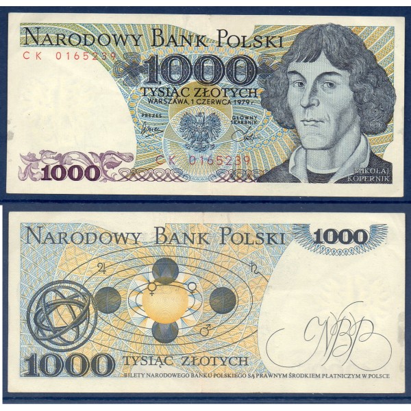 Pologne P.146b, TTB, Billet de 1000 Zlotych 1979 Copernic