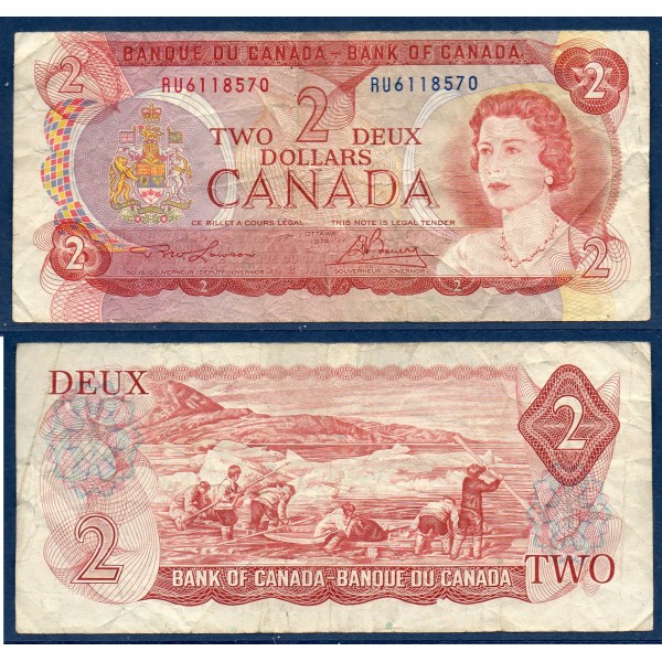 Canada P.86a, TB Billet de 2 dollars 1974 Inuits