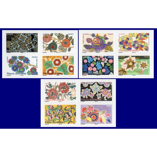 Autoadhésifs 2576-2587 Fleurs brodées Neufs