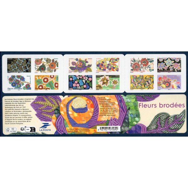 Carnet Commémoratif BC2576 Fleurs brodées Neufs