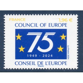 Timbre France Service 187 - 75 ans du Conseil de l'Europe Neuf